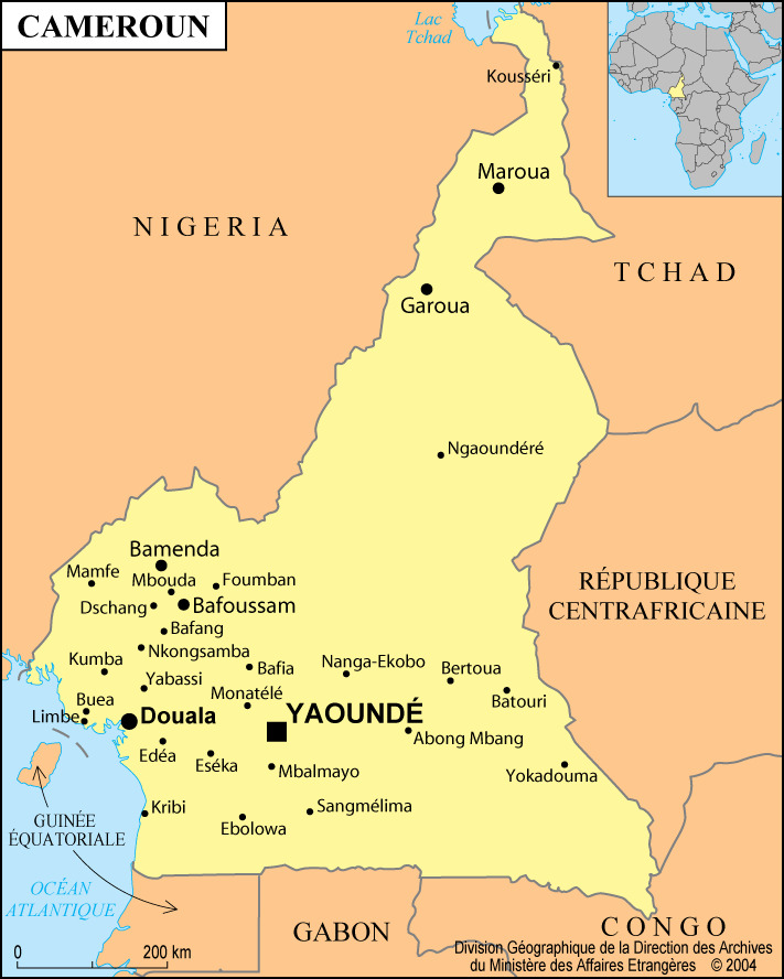 carte cameroun